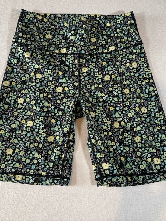 Senita Athletics Pants - Senita Athletics Black Floral High-Rise Bike Shorts with Mint & Yellow Women’s S